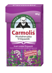 Carmolis mustaherukka yrttipastilli 12 x 45 g